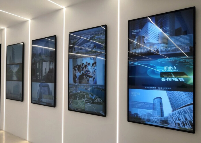 55寸壁挂触摸一体机助力上海伯俊展厅(图1) 55寸壁挂触摸一体机助力上海伯俊展厅(图1)